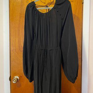 Joslin Silk Backless Maxi Dress Black